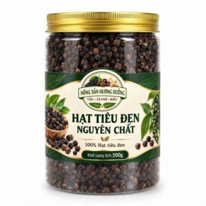 Hạt Tiêu Đen Sạch Nguyên Chất – Hủ 500g