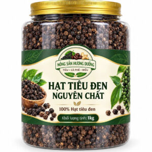 Hạt Tiêu Đen Sạch Nguyên Chất – Hủ 1kg