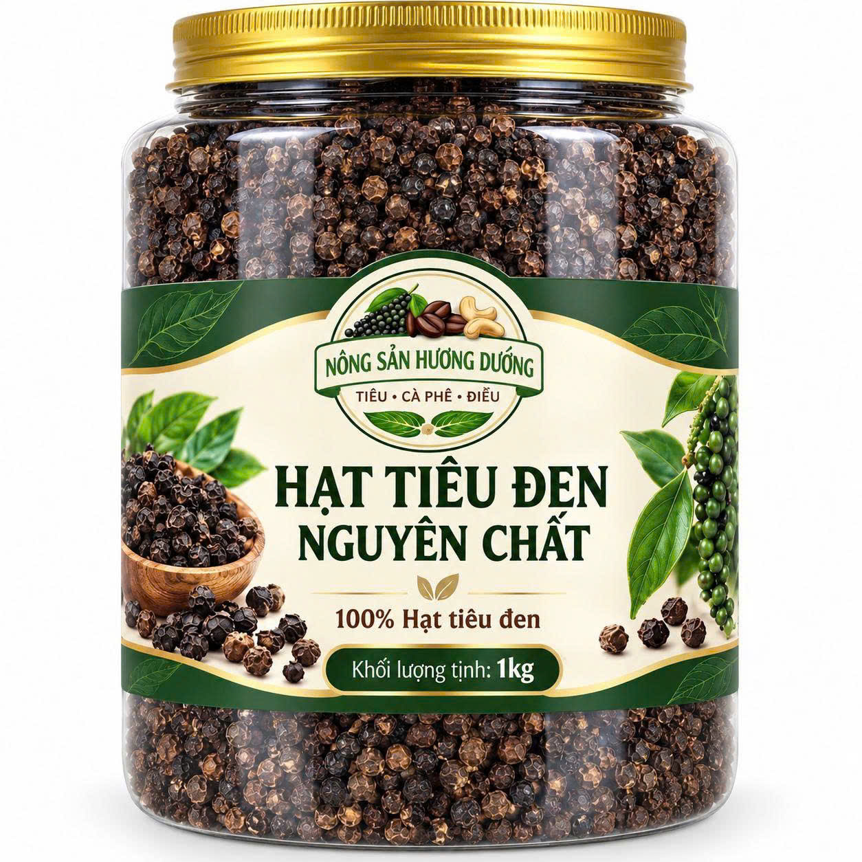 Hạt Tiêu Đen Sạch Nguyên Chất – Hủ 1kg
