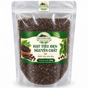 Hạt Tiêu Đen Sạch Nguyên Chất – Túi Zipper 500g