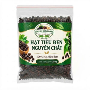 Tiêu Đen Hạt Sạch Nguyên Chất – Black Pepper- Túi 250g